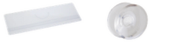 Shelf talker with 2 suction cups